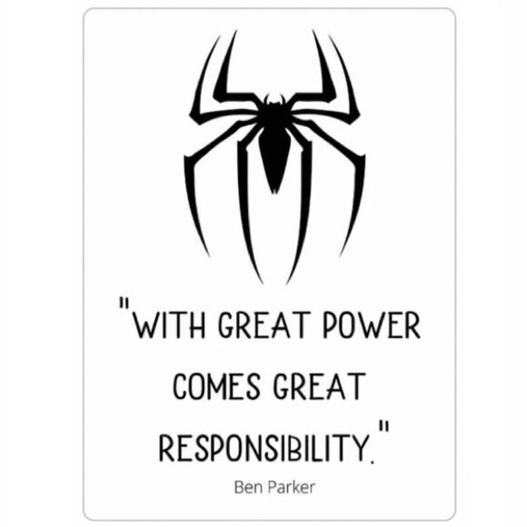 Ben Parker Spider-Man Responsibility Quote Magnet - Picture 2 of 2